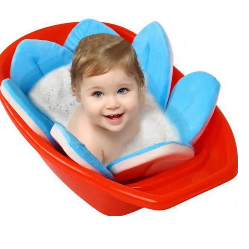 بساط حمام بتلات عباد الشمس الكرتونية، مقعد استحمام للأطفال غير قابل للانزلاق، وسادة حمام آمنة للأطفال، يمكن الاستلقاء عليها، ماصة وسريعة الجفاف #4