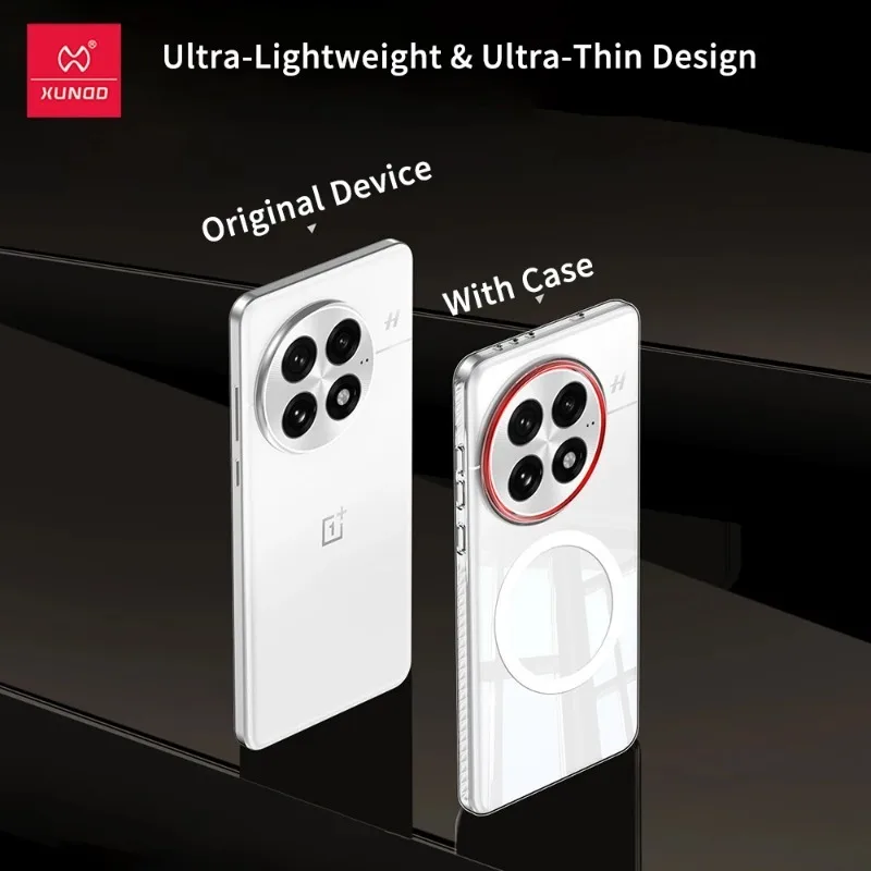 Für OnePlus 13 Hülle XUNDD Magnetische ultradünne feine Schild transparente PC Anti-Klopf-Abdeckung für One Plus 13