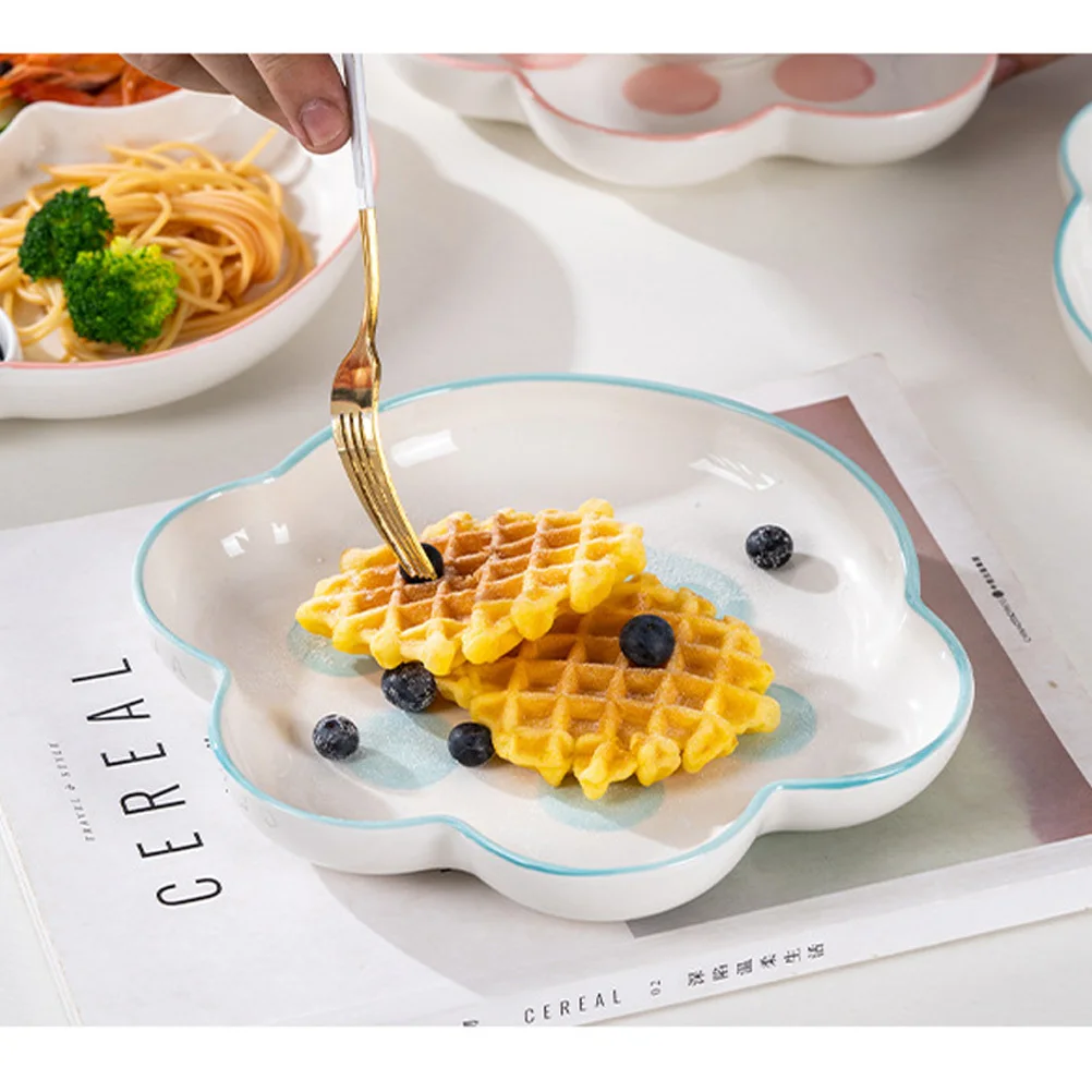 

Ceramic Divided Food Plate Sectioned Design Microwave Oven Safe Portion Control Dining Plate for Kids Adults