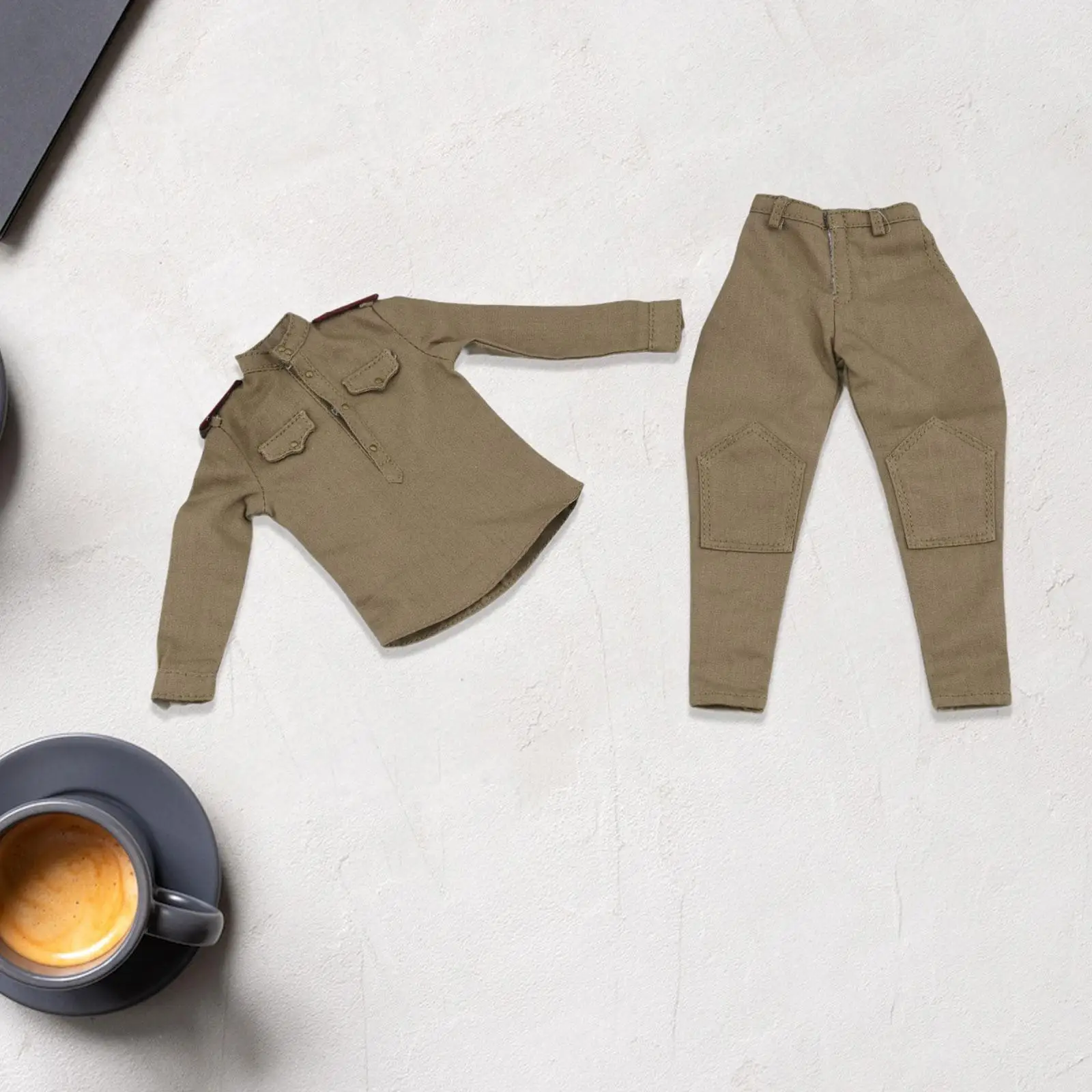 

1/6 Top with Trousers Costume Stylish Casual Realistic Cosplay Long Sleeve Top Outfit Uniforms Suit for 12" Figures Body Accs