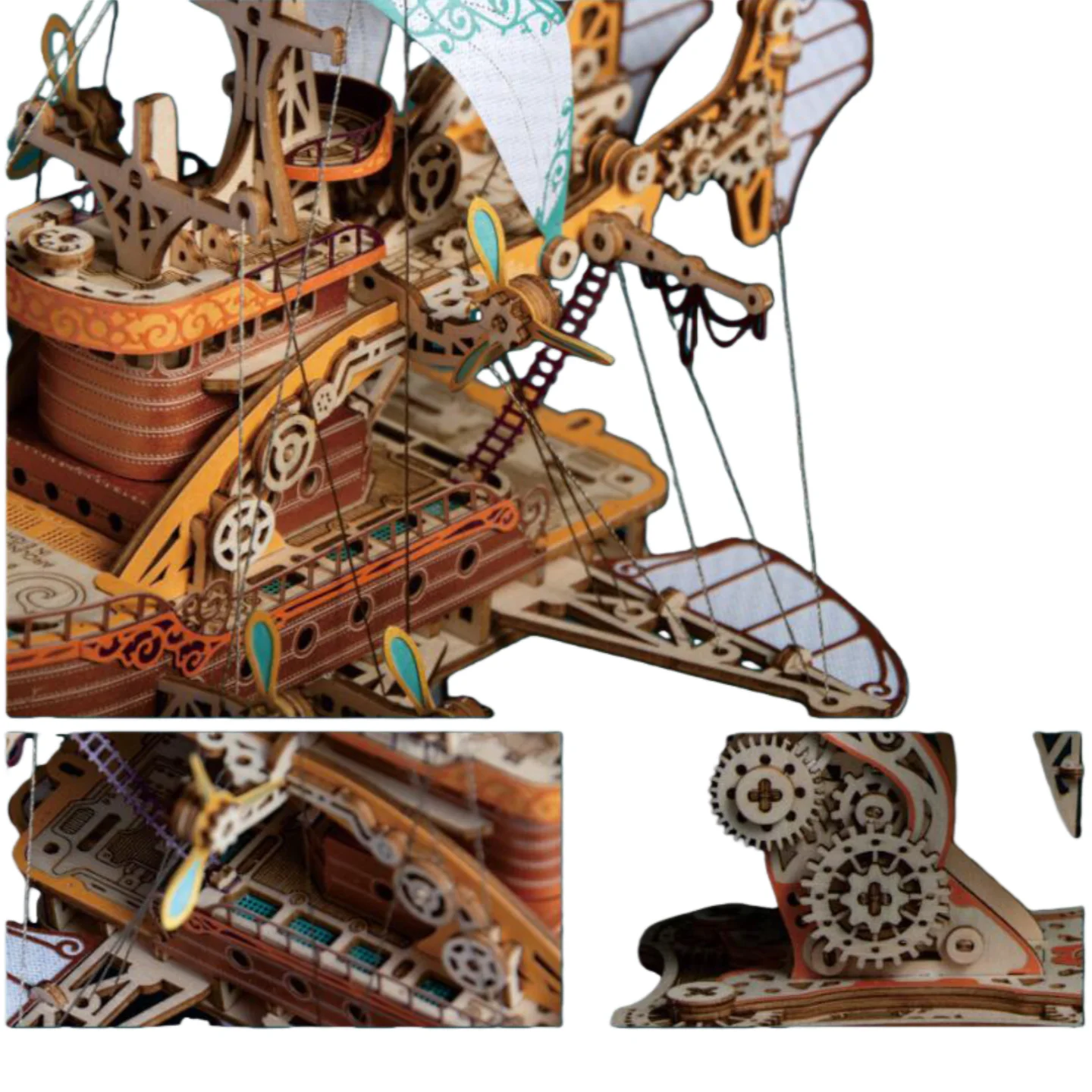 OUZEY Puzzle 3D per astronave in legno - Kit di costruzione di modelli di universo fai-da-te, progetto di fantascienza creativa per adulti e adolescenti dai 14 anni in su