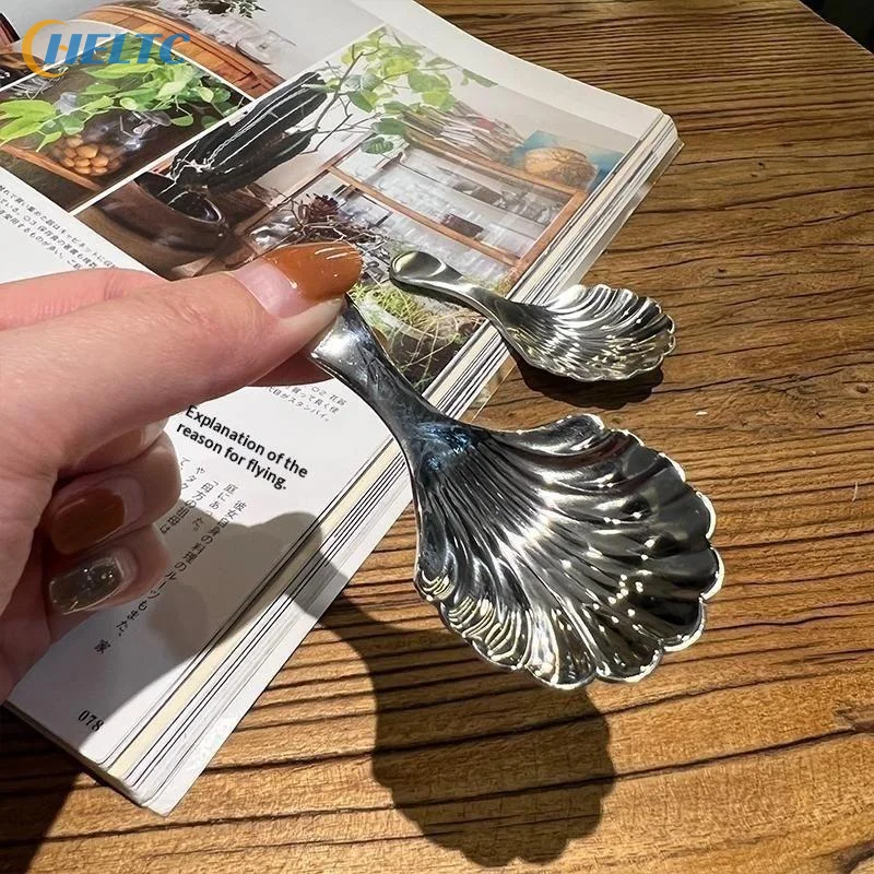 

1/2/3Pcs Shell Tea Spoon Stainless Steel Stirring Sundae Coffee Tea Spoons Dessert Stirring Coffee Supplies Mini Small Coffee