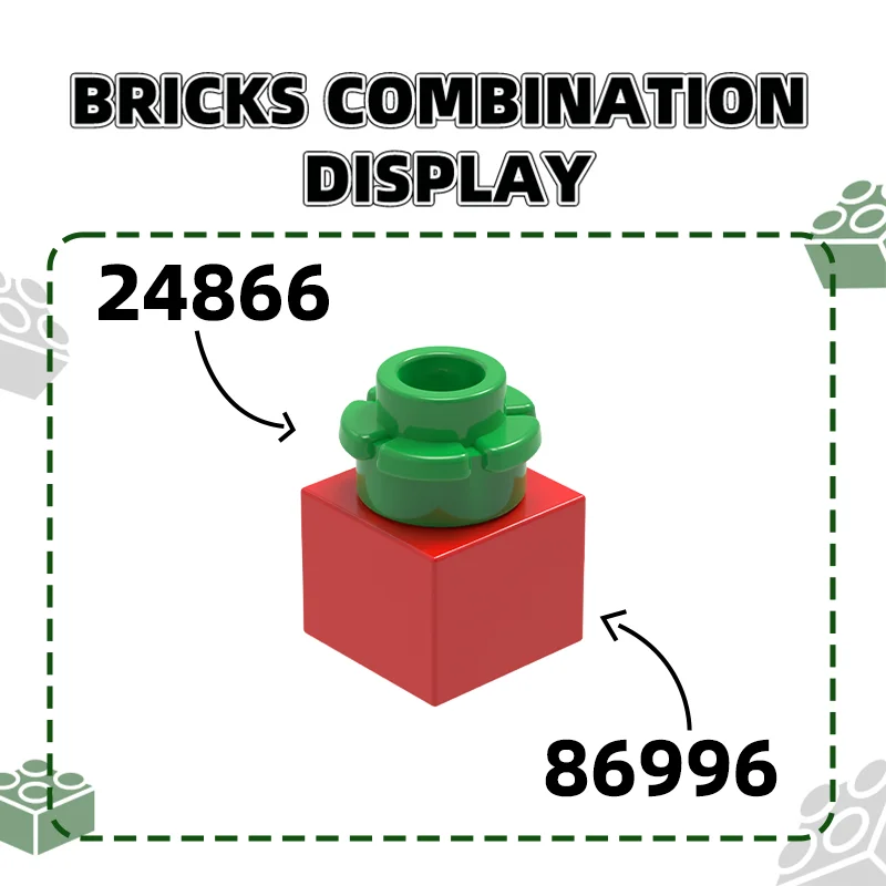 1086Pcs/Lot24866 1x1Five Petal Flowers Building Blocks MOC Garden Plant Accessories Compatible with Brick Children Toys Gift Box