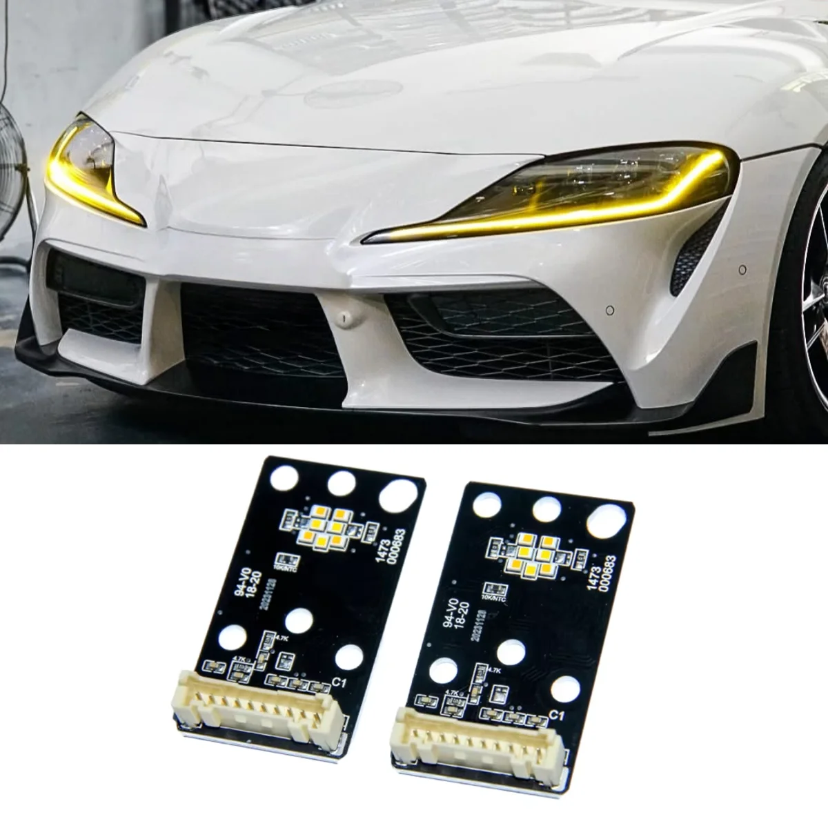 

Yellow Angel Eyes DRL For GR Supra A90 A91 2018-2023 CSL Yellow DRL Plug And Play Car Accessories