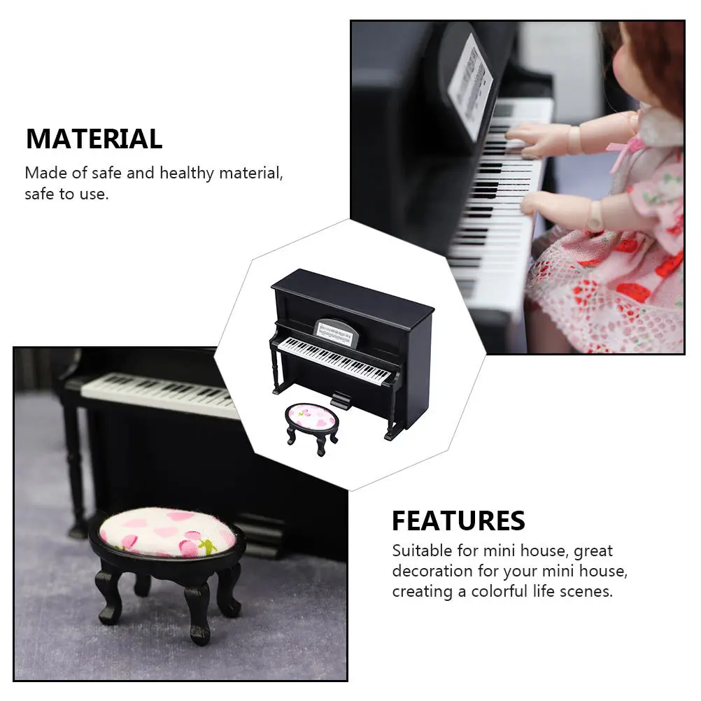 

1Set Mini Wood Piano Miniature Furniture Decor Delicate Mini Layout Collection Gift Miniature Decor Delicate Furniture