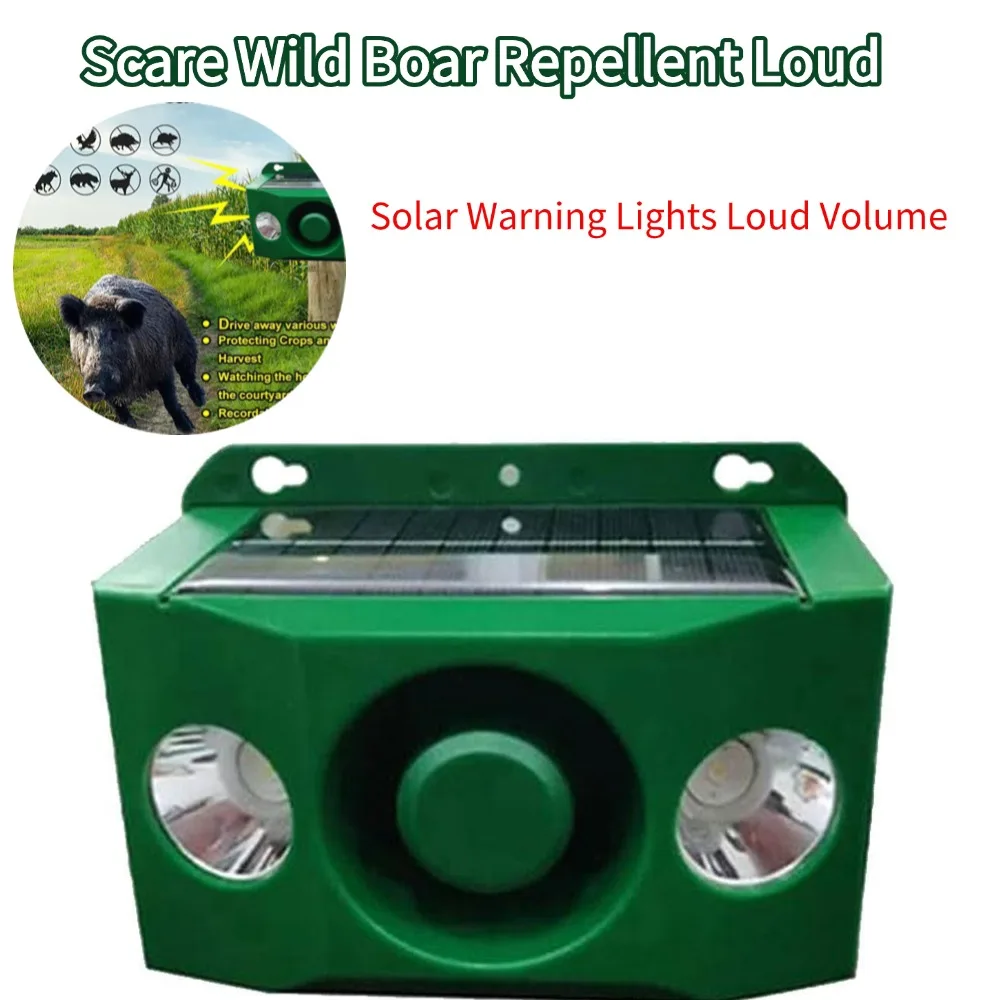 Scare Wild Boar Repellent Loud Dog Barking Solar Warning Lights Loud Volume Nighttime Flash Artifact Beast Repellent