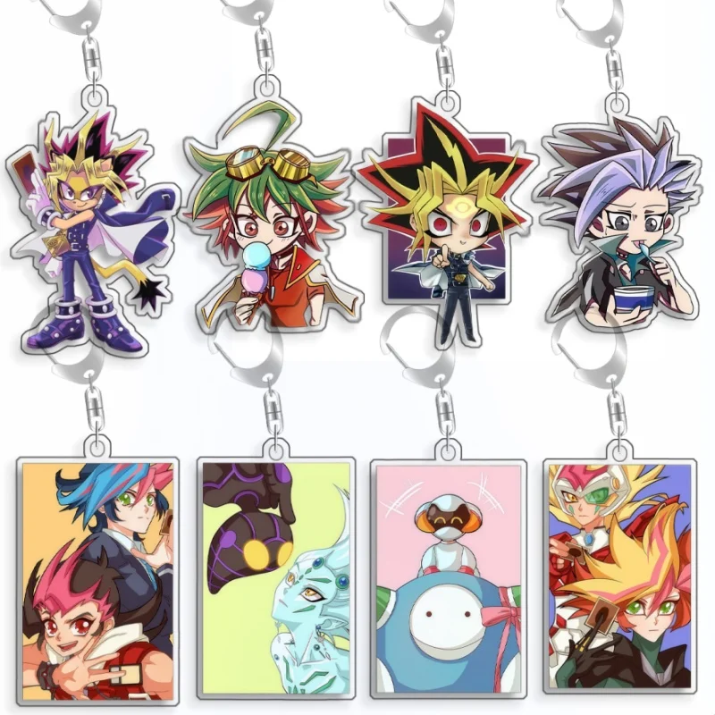 

For Yu Gi Oh Yusaku Fujiki Yuya Sakaki Yuma Tsukumo Declan Akaba Acrylic selfmade Cartoon Anime Keychain Pendant Toy gifts 5cm