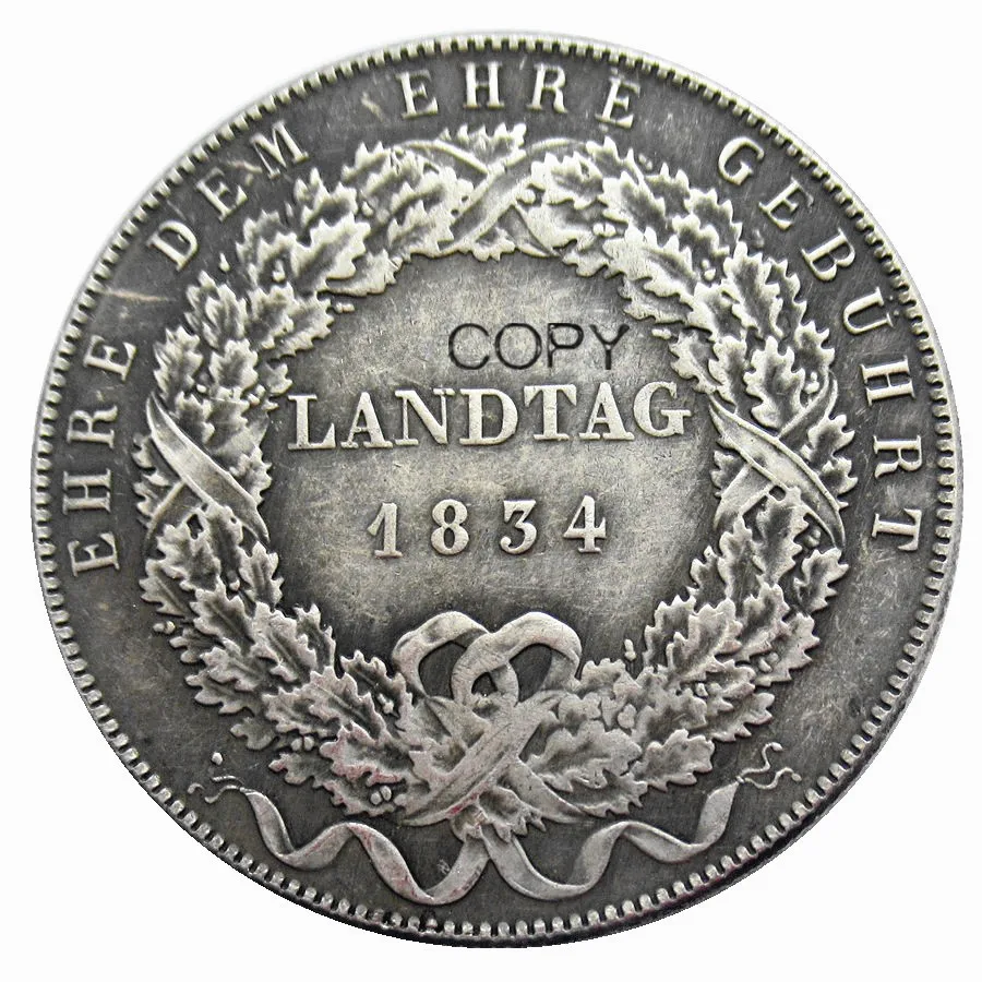 DE(37)German States Landtag 1834 Silver Plated Copy Coin