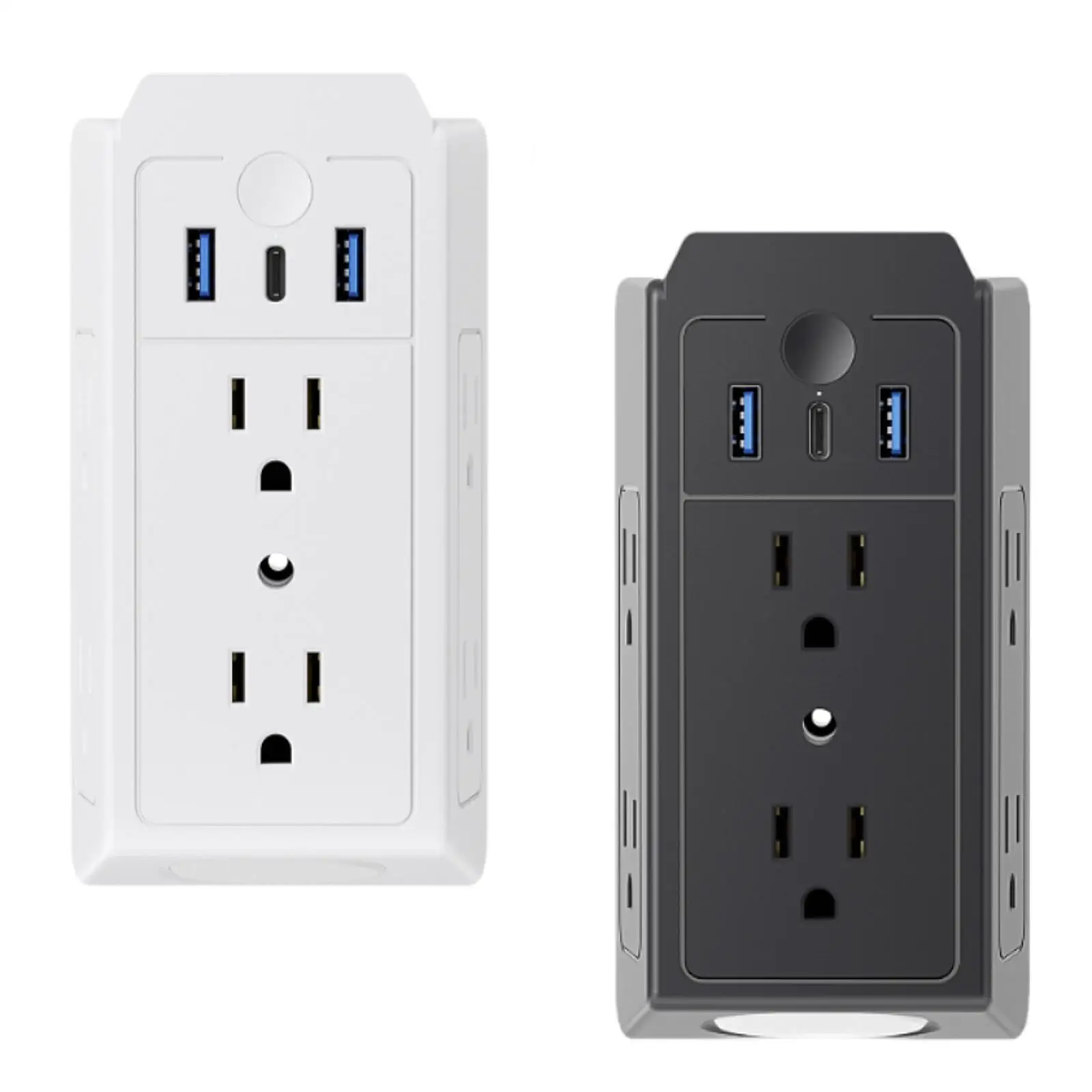 Extension de protection contre les surtensions à 6 prises, prise US 110V, multifonctionnelle, 3 faces