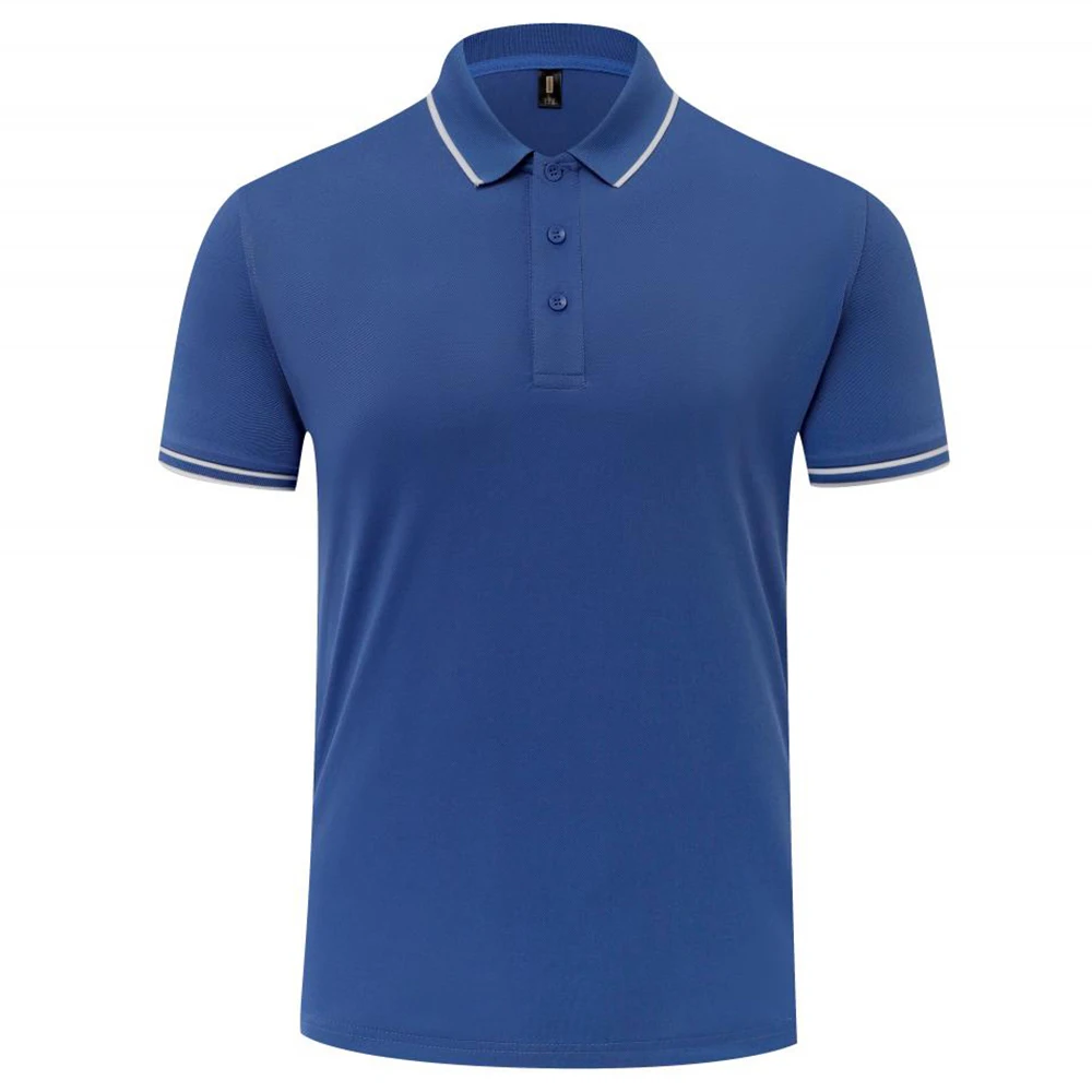 Polo rayé élégant pour hommes, t-shirt à col en polyester respirant, t-shirt Playera, haute qualité, été, vente en gros