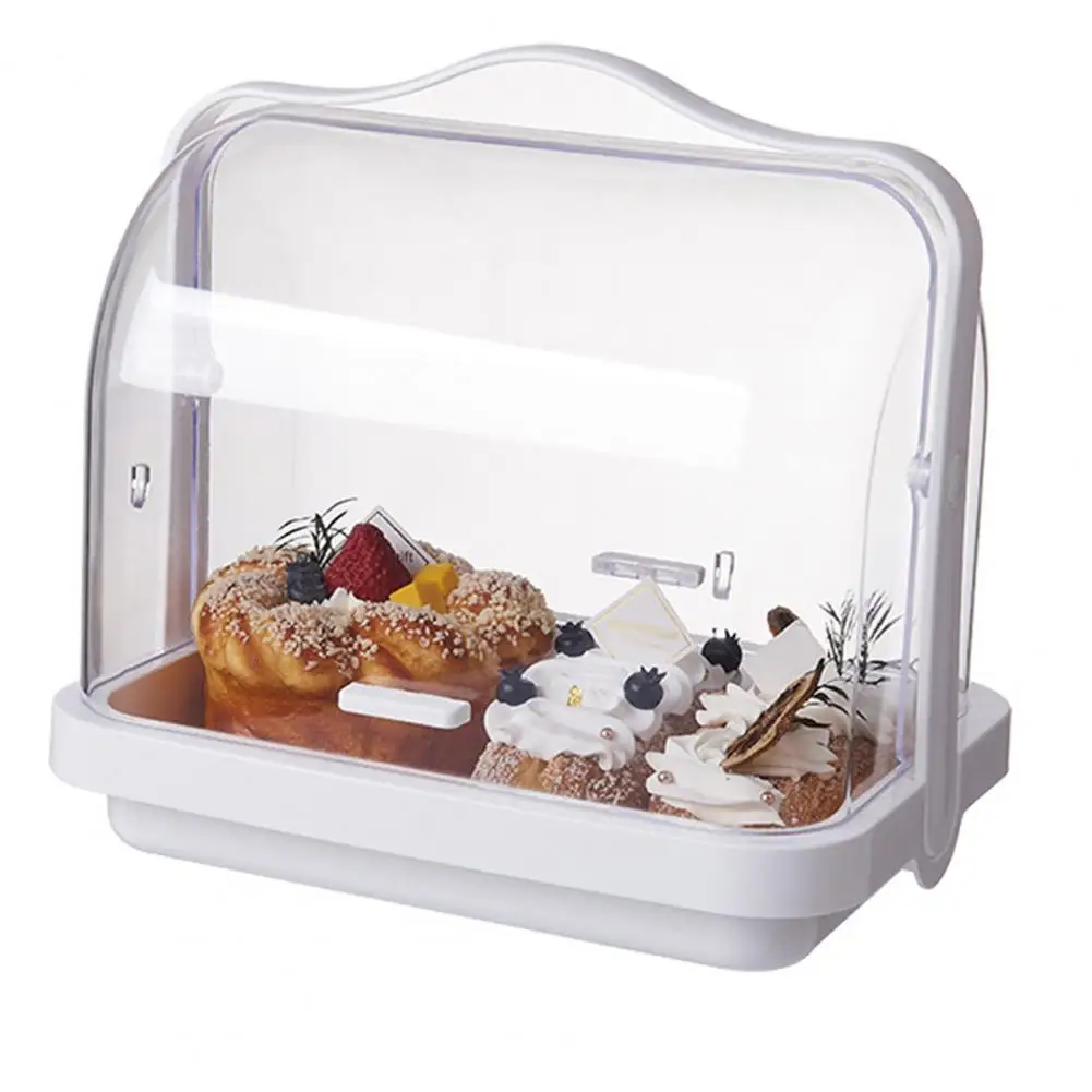 Portable Sealed Bread Storage Box Dust-proof Moisture-proof Easy to Clean Double-sided Opening Cover Transparent Bread Box