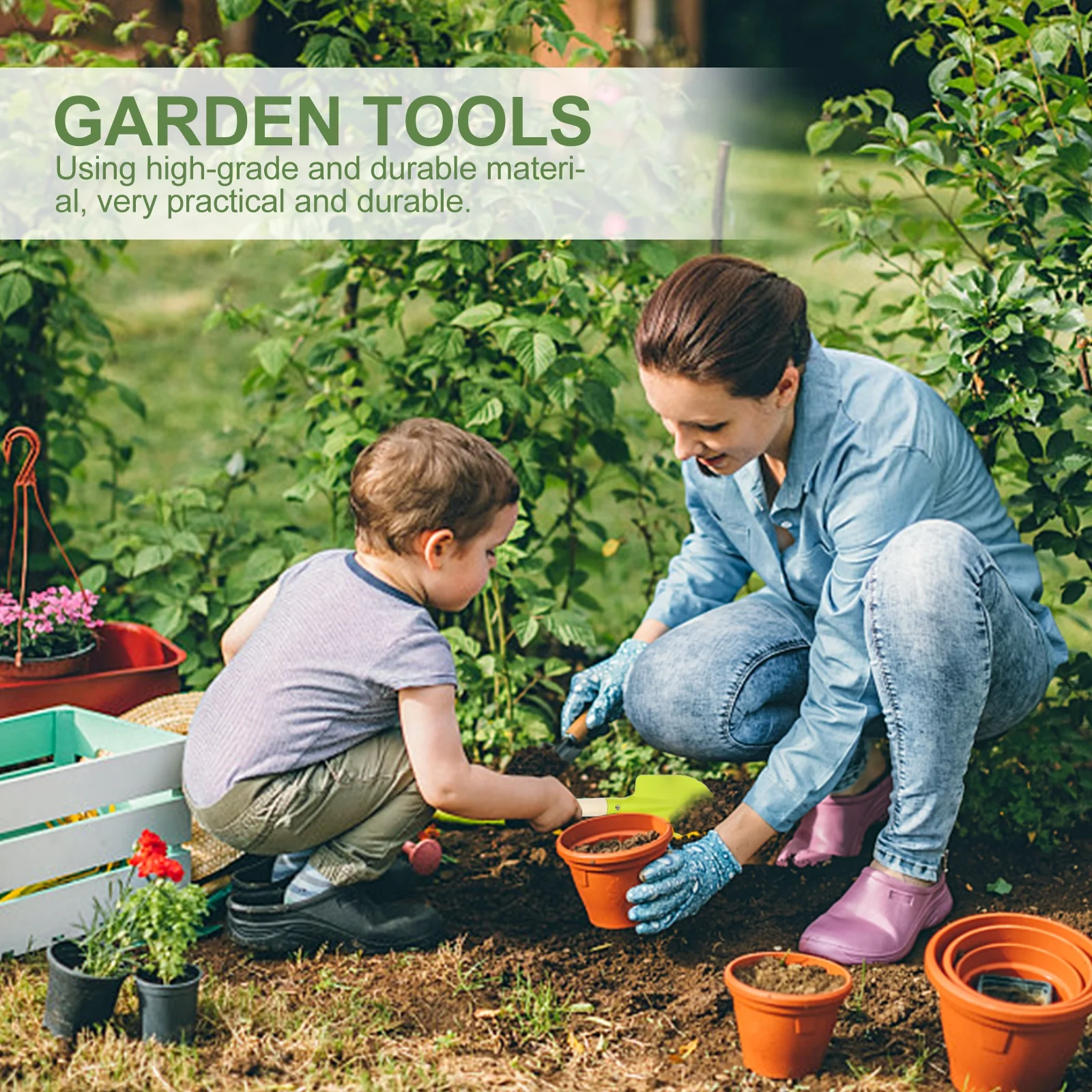 1 مجموعة أدوات حديقة الأطفال عدة متعددة الأغراض زراعة حفر الرمال للشاطئ في الهواء الطلق متعة الكرتون تصميم أدوات البستنة دائم #2