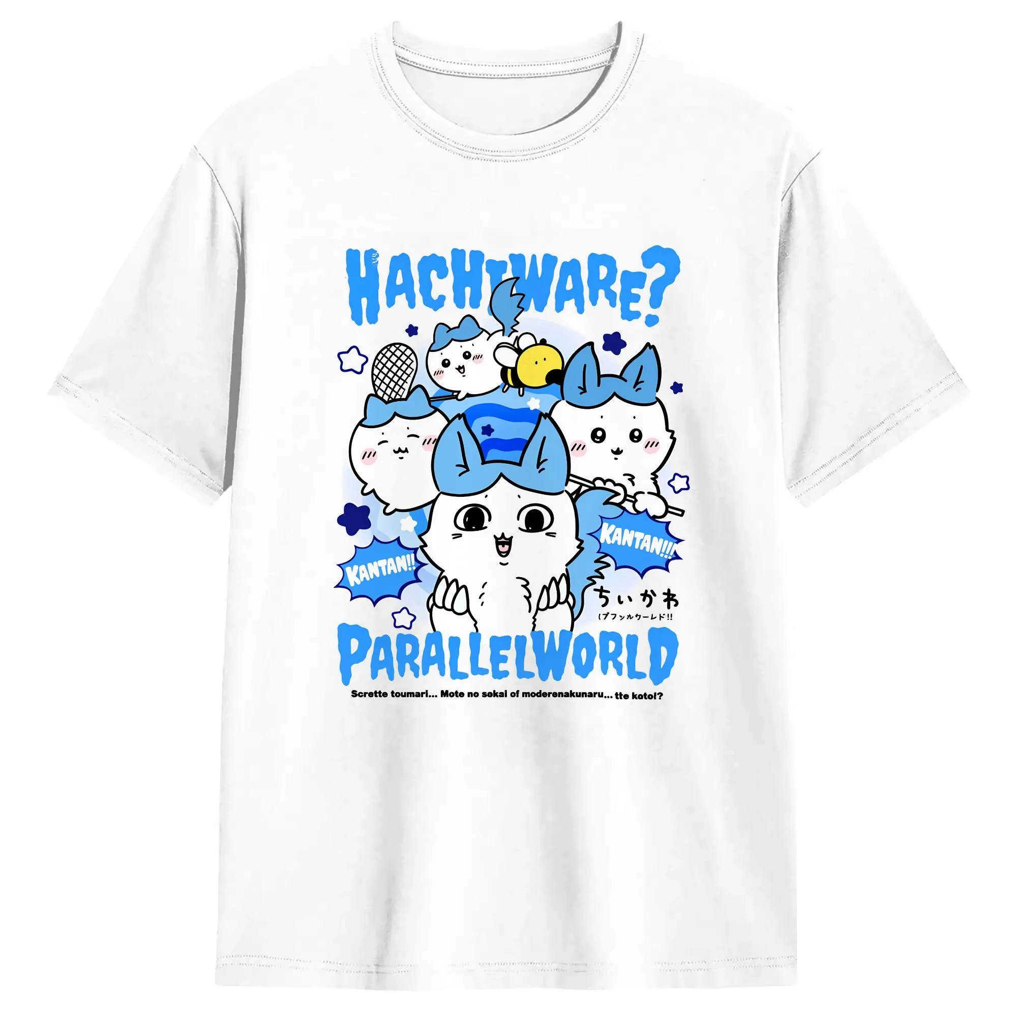 Chiikawa Graphic Tee Unisex Summer Hipster Crewneck Y2K Short Sleeve Plus Size Kawaii Anime Casual Streetwear Tops
