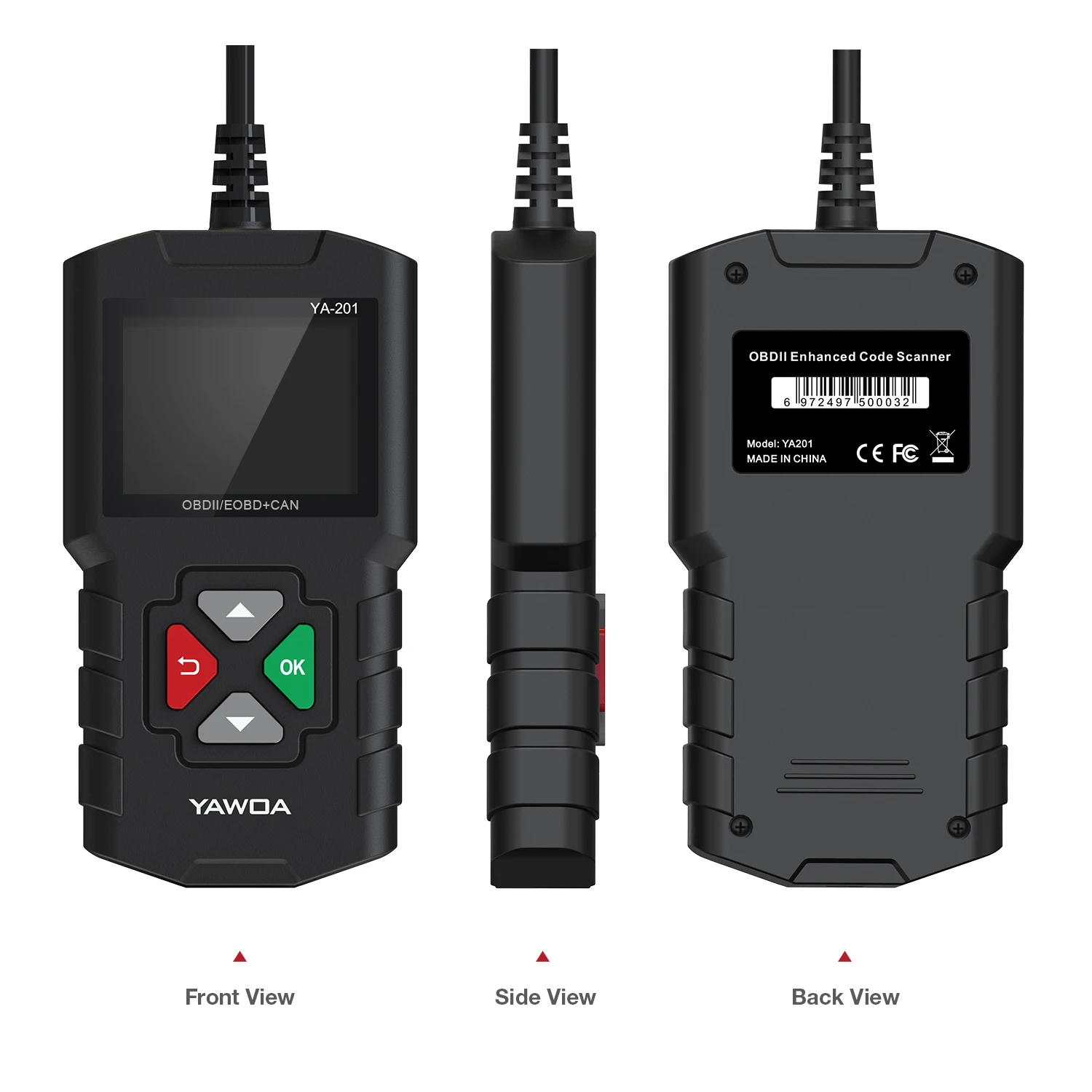 YA201 Obd2 قارئ الرمز 2.4 بوصة TFT شاشة ملونة عالية لفحص المحرك أدوات تشخيص السيارات مع وظيفة شاشة #6