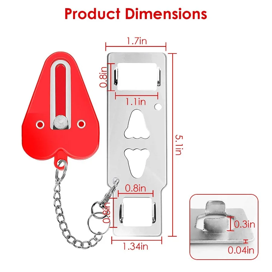 2Pcs Portable Travel Door Lock Home Hotel Apartment Security Lock Anti Theft Security Tool Door Safety Latch Lock