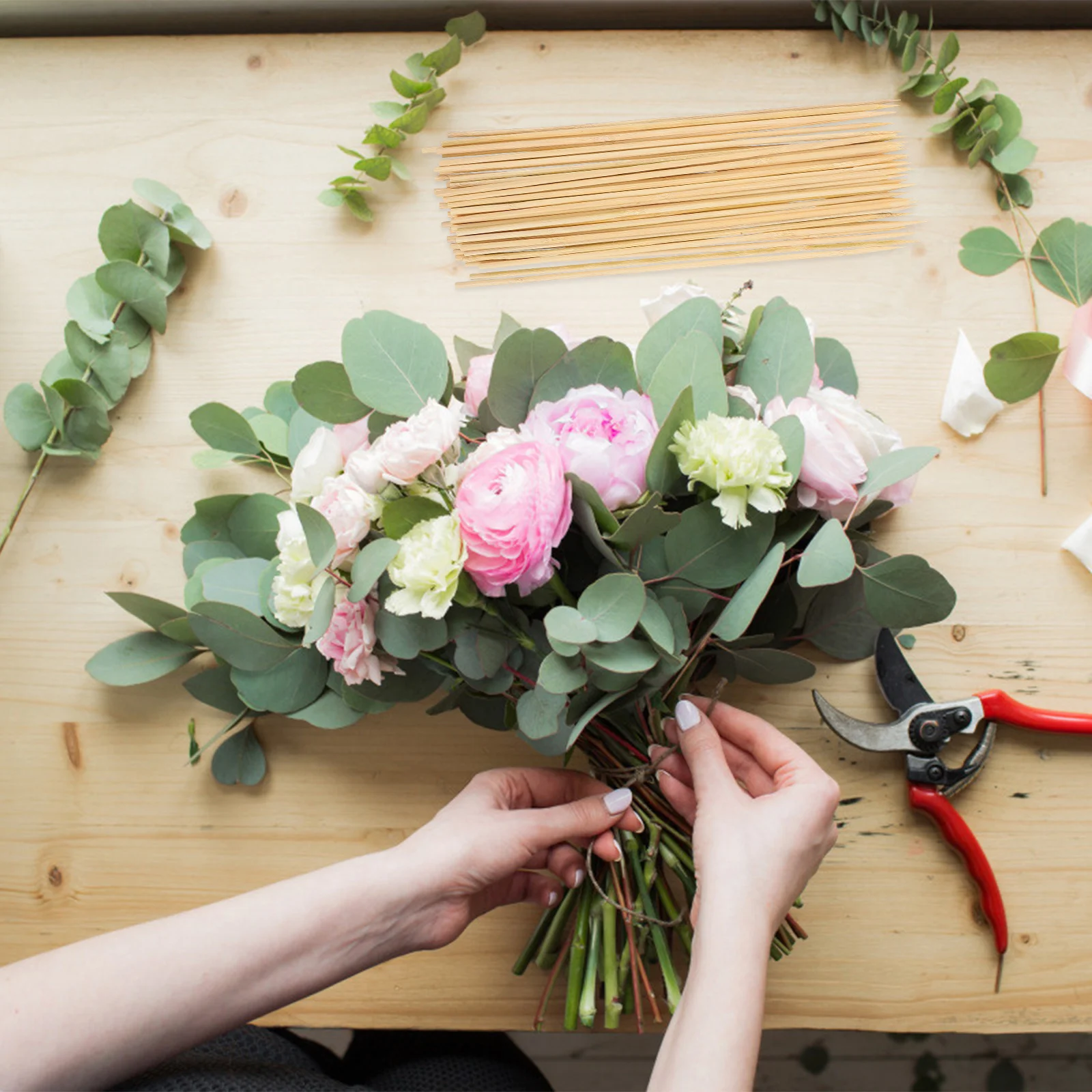 120 قطعة من أعواد باقة المواد المختارة أداة ترتيب الزهور ذاتية الصنع مثالية لحفلات الذكرى السنوية للزفاف في عيد الحب #6