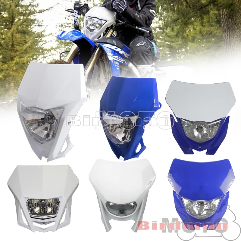 Dirt Bike Motocross H4 Headlamp Mask Headlight Fairing Universal For Yamaha YZ125 YZ250 YZ250F YZ450F WR250F WR450F WR YZ YZF