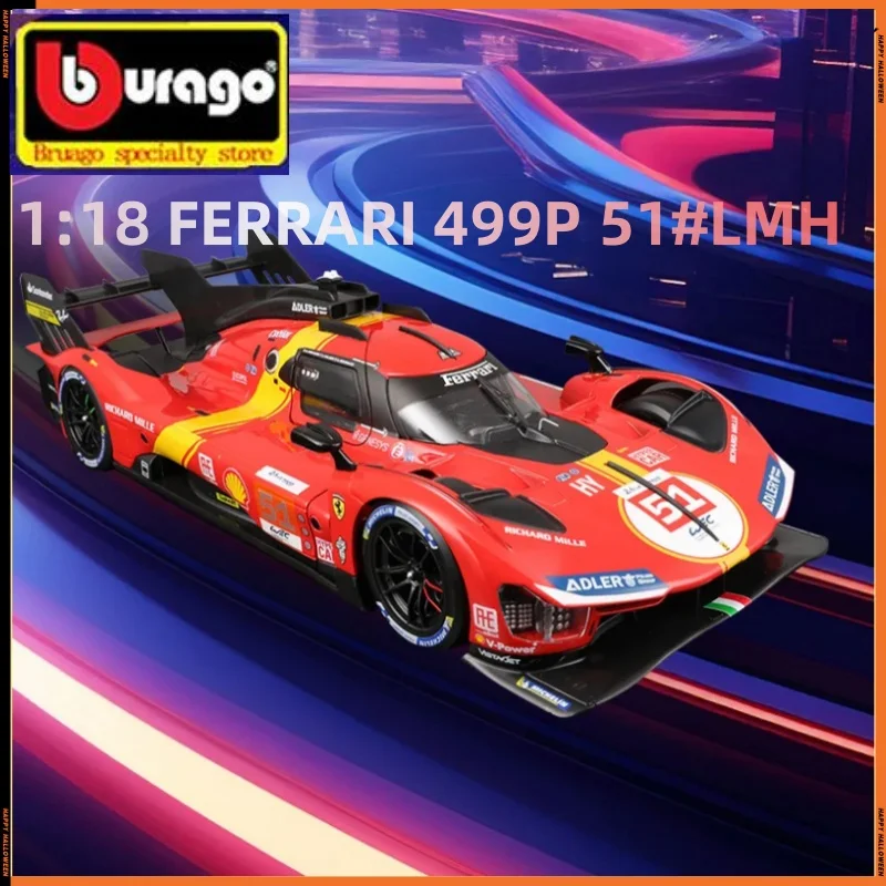 Neues bburago 1:18 Produkt ferrari 499p 51 Rennwagen le mans Champion Legierung Luxus fahrzeug Spielzeug Druckguss Modell Edition Auto Geschenk
