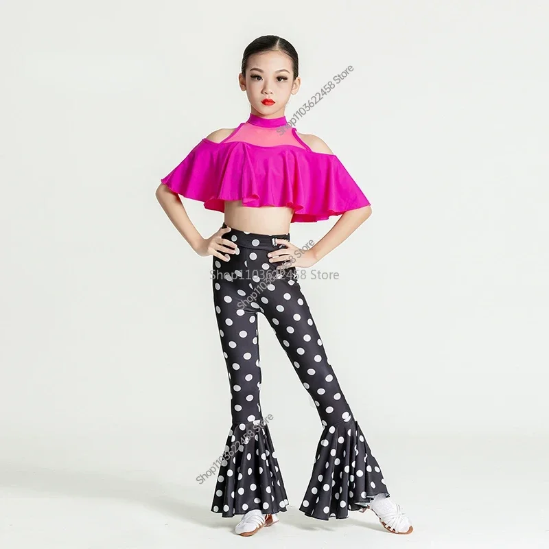 Cha Samba Rumba ชุดเต้นซัลซ่าแทงโก้ชุดเต้นรำละตินสำหรับเด็กในงานเด็กเล็กเด็กผู้หญิงงานประกวด