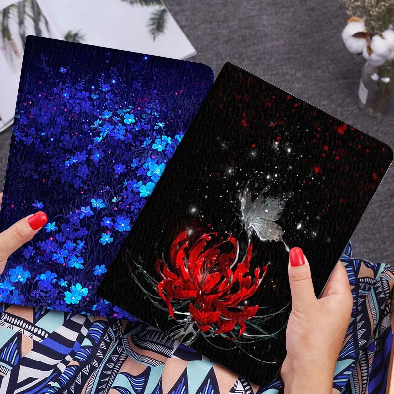 

Red Spider Lily Butterfly Gift Tablet Case For Lenovo Xiaoxin Legion Pad Tab Pro GT Y700 Gen4 2 11 P11 M10 K10 3rd Plus Gen
