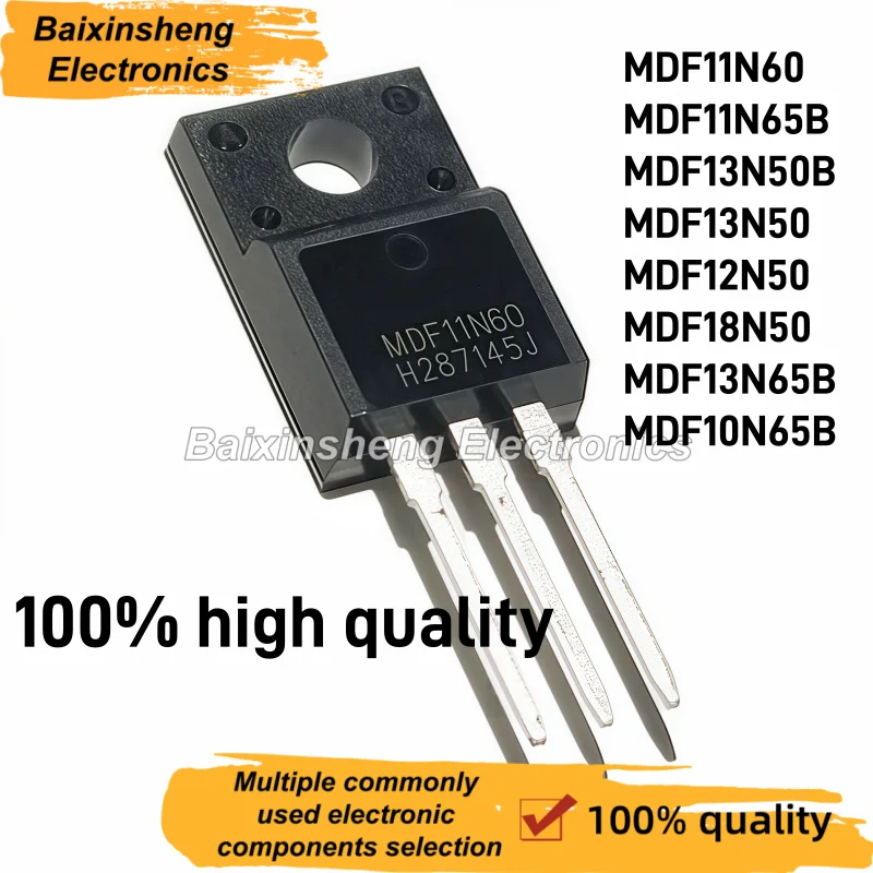10PCS New MDF11N60 MDF11N65B MDF13N50B MDF13N50 MDF12N50 MDF18N50 MDF13N65B MDF10N65B TO-220F N-channel Power MOSFET Transistor