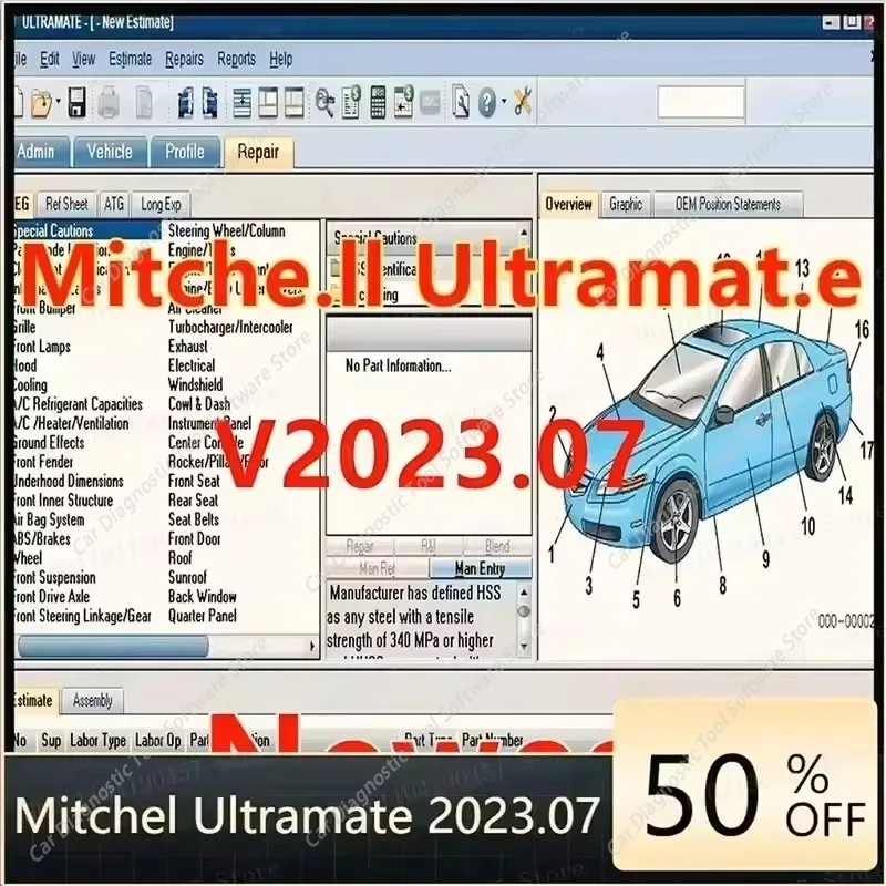 2025 Mitche/ll Ultramate 2023.07 Complete Advanced Estimating System + HAYNES PRO Vivid 2015 Automotive Workshop + Alldata 10.53