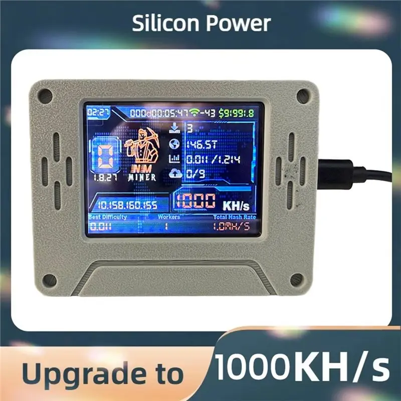 ABWZ-Upgraded Nerdminer V2 1000Kh/S Nmminer BTC Solo Miner Bitcoin Crypto Mining Device 2.8