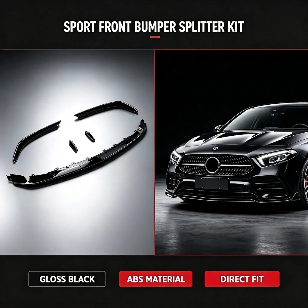 Splitter per paraurti anteriore per Mercedes Benz W177 Classe A Hatchback A45 AMG 2018-2021, lama d'aria anteriore in ABS, kit carrozzeria sportivo per esterni
