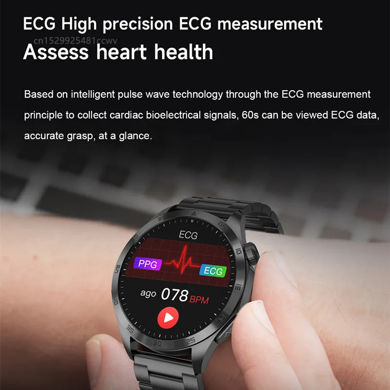 ساعة ذكية ET485 Amoled للرجال ، شاشة كبيرة ، قياس ECG ، مراقبة الصحة ، مكالمة BT ، جهاز تعقب اللياقة البدنية الرياضية ، ECG