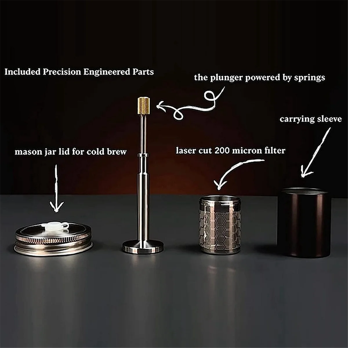 Portable French Coffee and Tea Final Press Maker Coffee Filter Reusable Full Bodied Coffee Press Maker for Trips Camping