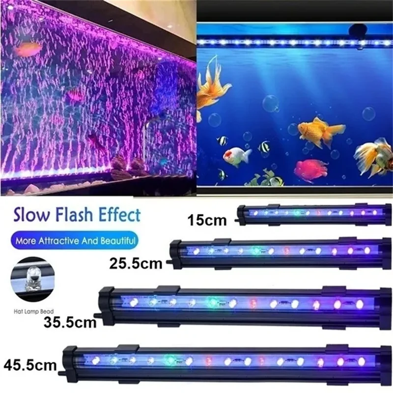 Aquarium LED Bubble Light Colorful Light Color Changing Light LED Diving Light Fish Tank Light 15cm, 25.5cm, 35.5cm, 45.5cm