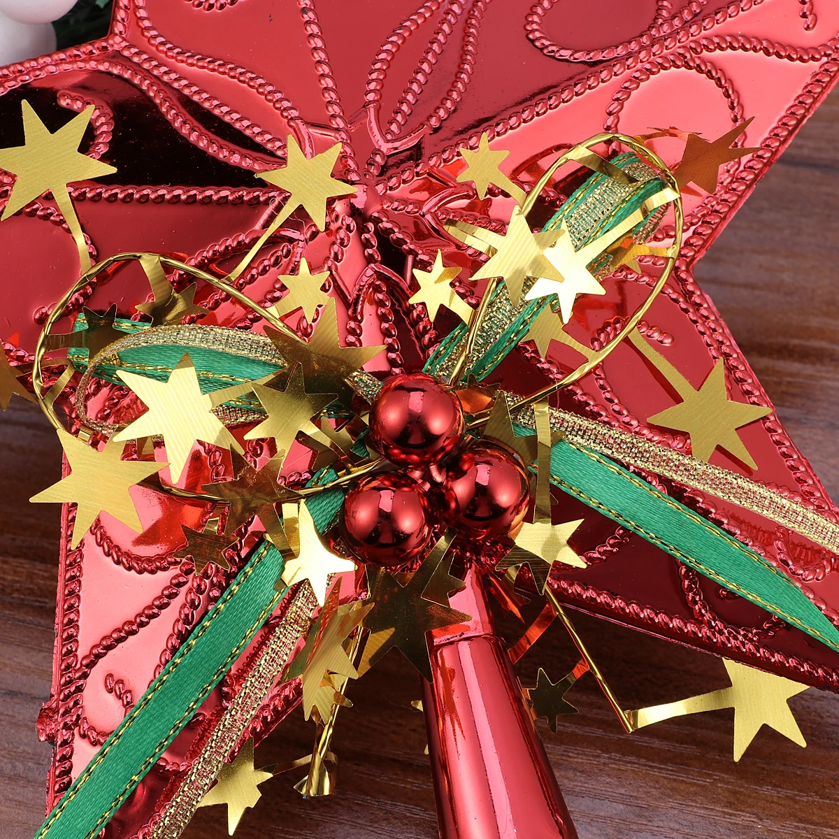 

20Cm Glittering Christmas Tree Star Topper Premium Plastic Decoration For Home Party Holiday Diy Ornament Red Colorful