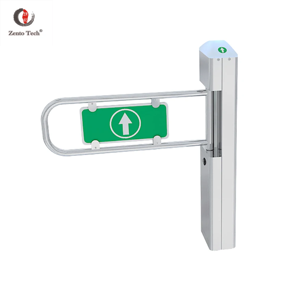Zento Supermarket Entrance Access Control Turnstile Stainless Steel Security Barrier with Manual Swing Gate