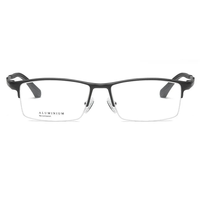 HDCRAFTER Titanium Glasses Frame 18g light Men Square Myopia Prescription Eyeglasses Frames Half Rim Optical Male Korean Eyewear