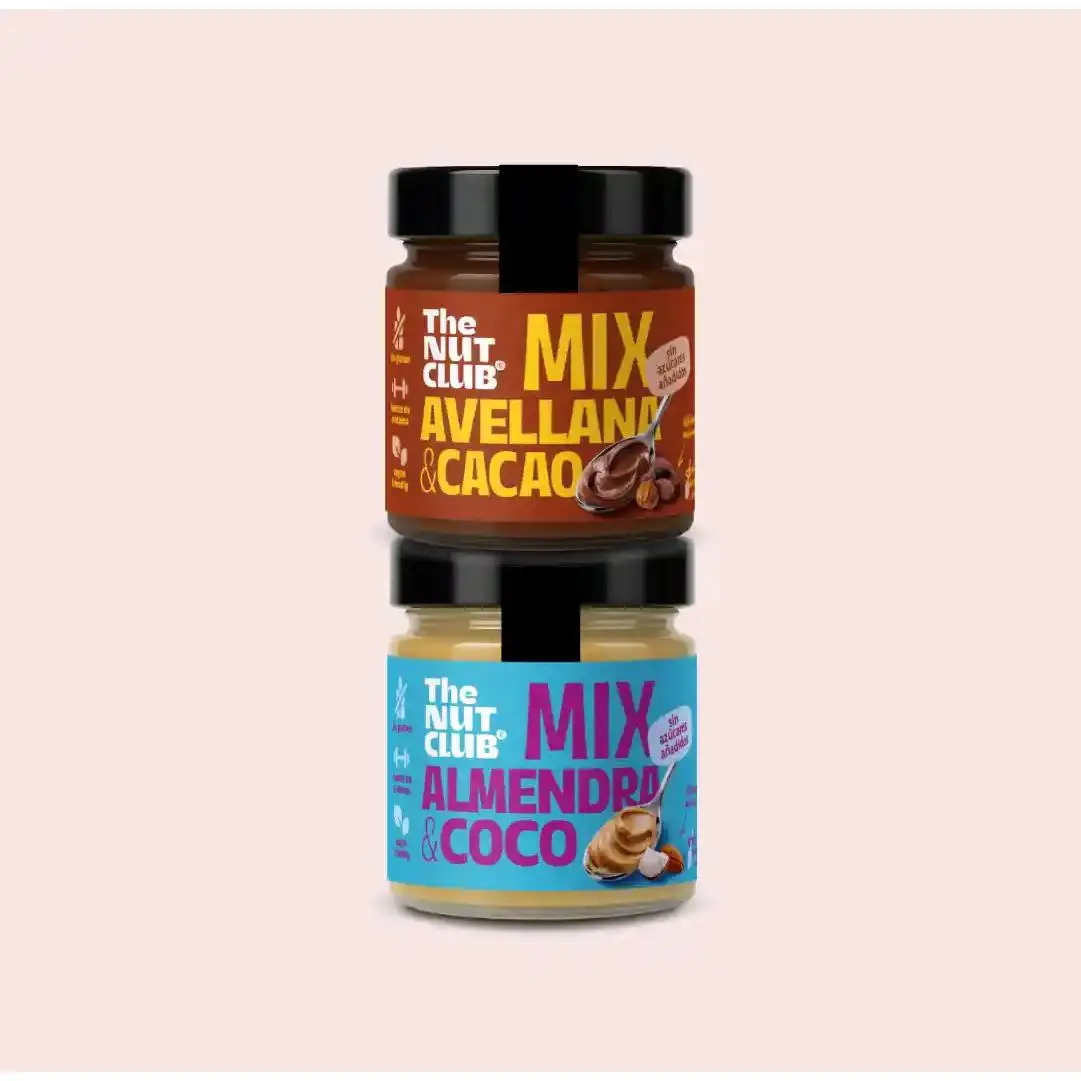 The Nut Club Pack Black & White. Crema de Avellana y Cacao con Crema de Almendra y Coco. | Cremas de Frutos Secos Veganas