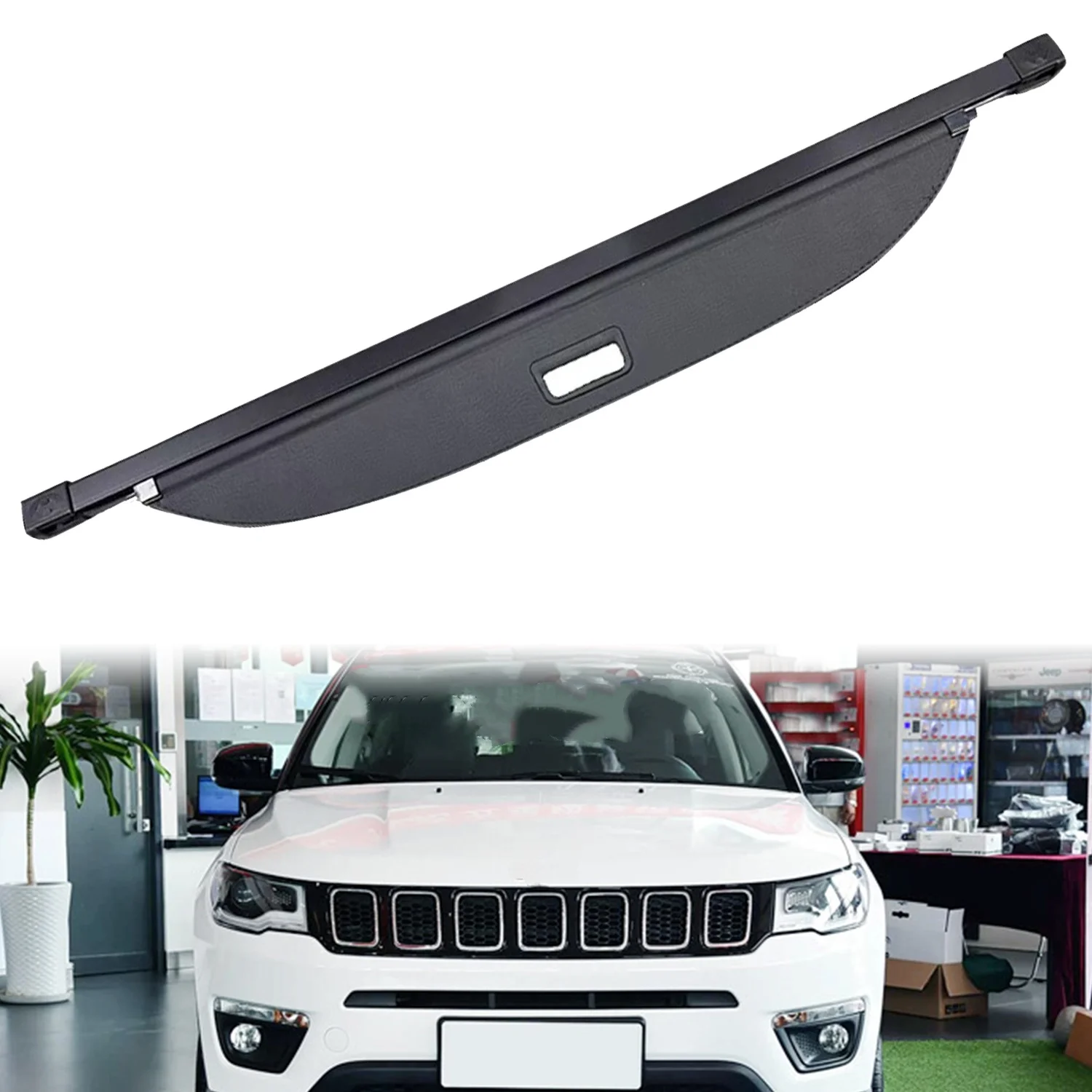 

For Jeep Compass 2008-2015 Car Cargo Cover Retractable Rear Trunk Shade Luggage Security Cover 1Set
