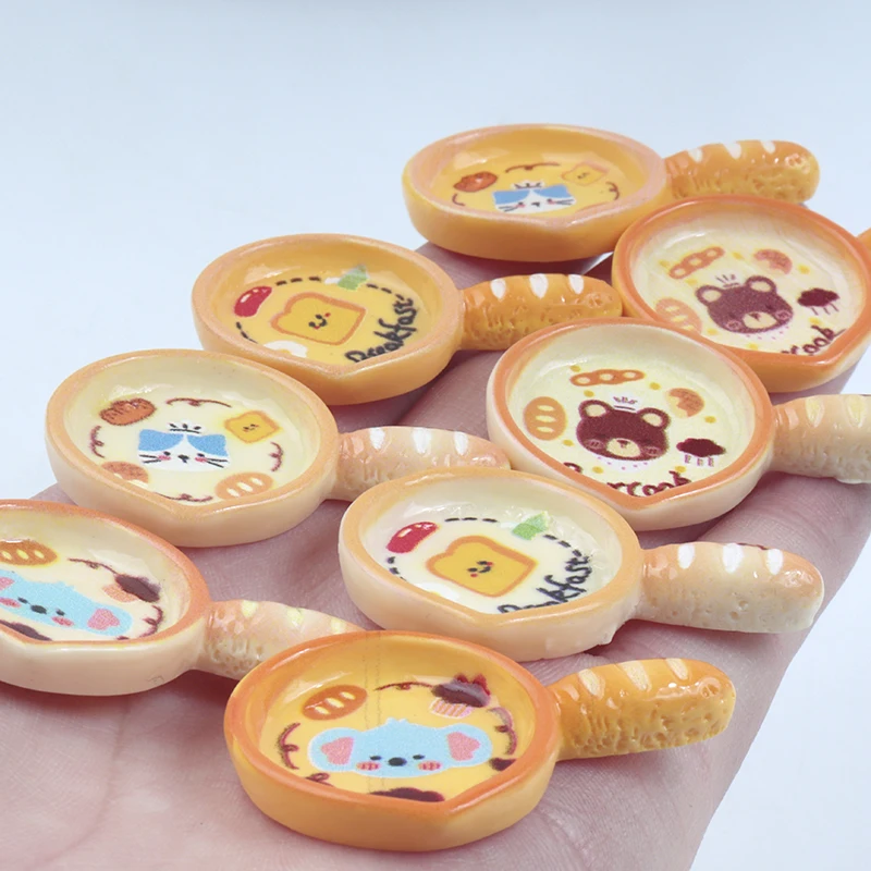 10/100개 귀여운 팬 도넛 빵 인형집 플랫백 스크랩북킹 DIY 레진 카보숑 수제 장식 액세서리 썸네일 4