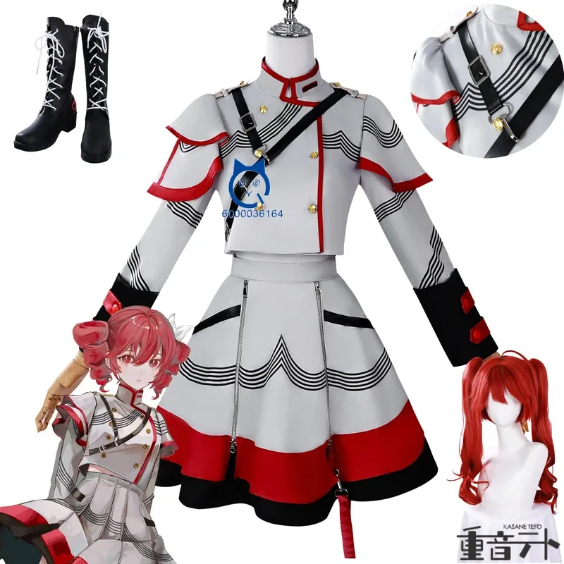 

Virtual Idol Kasane Teto Cosplay Costume Fashion Anime Stage Uniform Dress for Women Halloween Party Love Live Role Play Suit