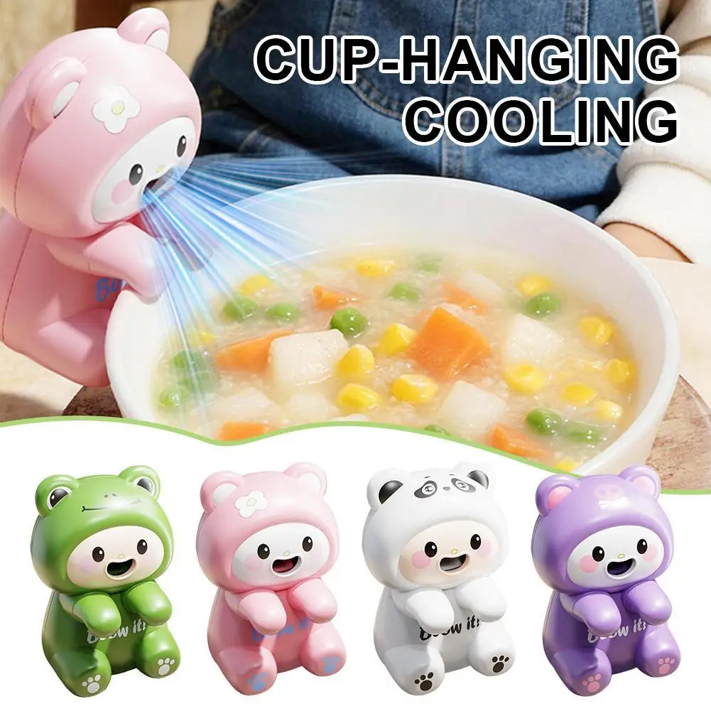 Cute Animal Clip-On USB Fan, Portable Rechargeable Mini Desk Blower, Quiet Cooling Fan for Noodle Coffee Tea Food & Hot Drinks