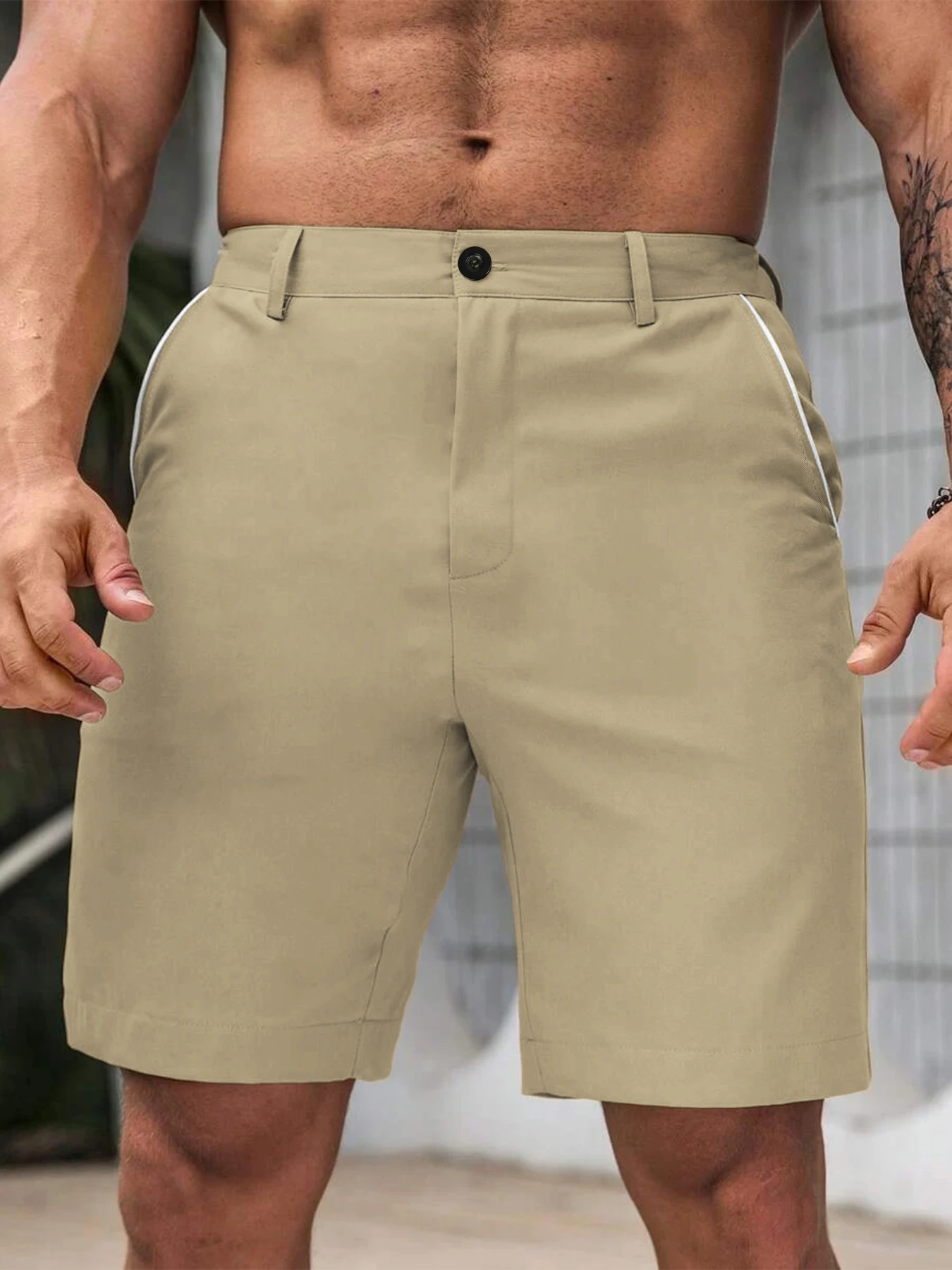 

2026 Summer New Men's Trendy Brand Quick Dry Solid Color Shorts Outdoor Sports Cool and Comfortable Straight Leg Shorts