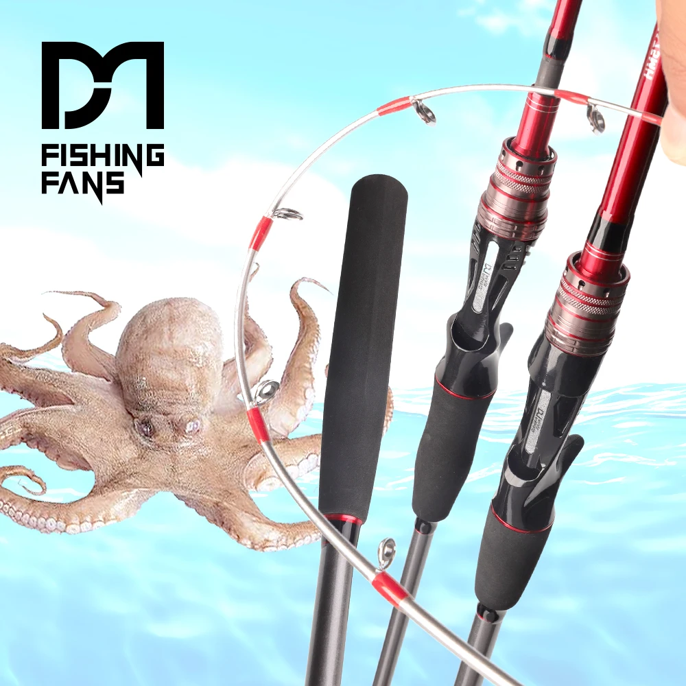 FISHINGFANS wędka do mątwy ML MH 1,5 m 1,6 m 1,75 m słonowodna łódź na kalmary wędka wrażliwa lekka wędka do jigowania