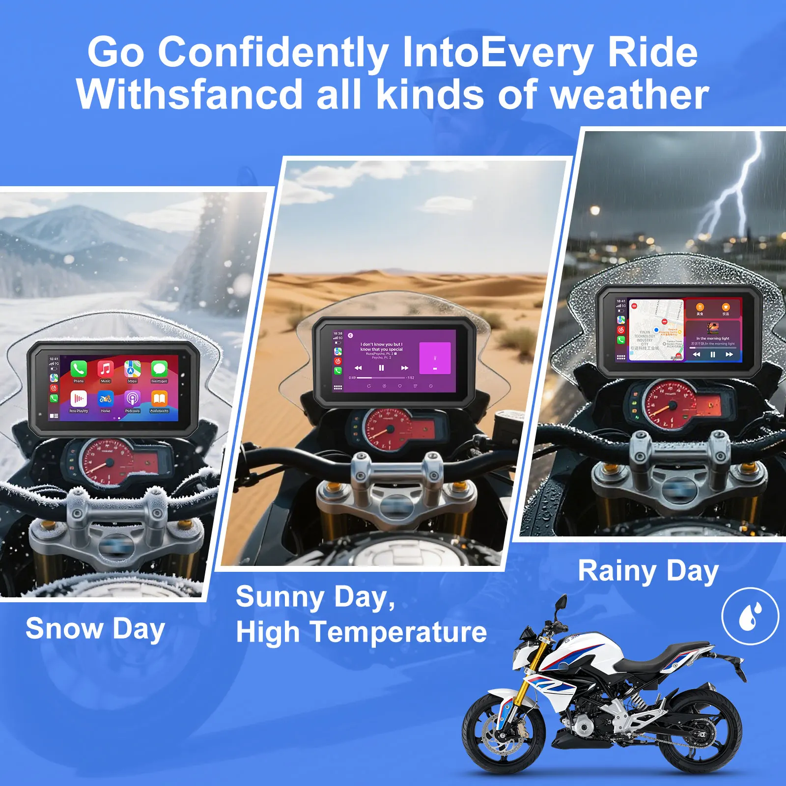 Spécial pour BMW R1200GS R1250GS R1300GS F800 F850 F900 S1000XR sans fil CarPlay Moto Android Auto GPS Moto Navigation