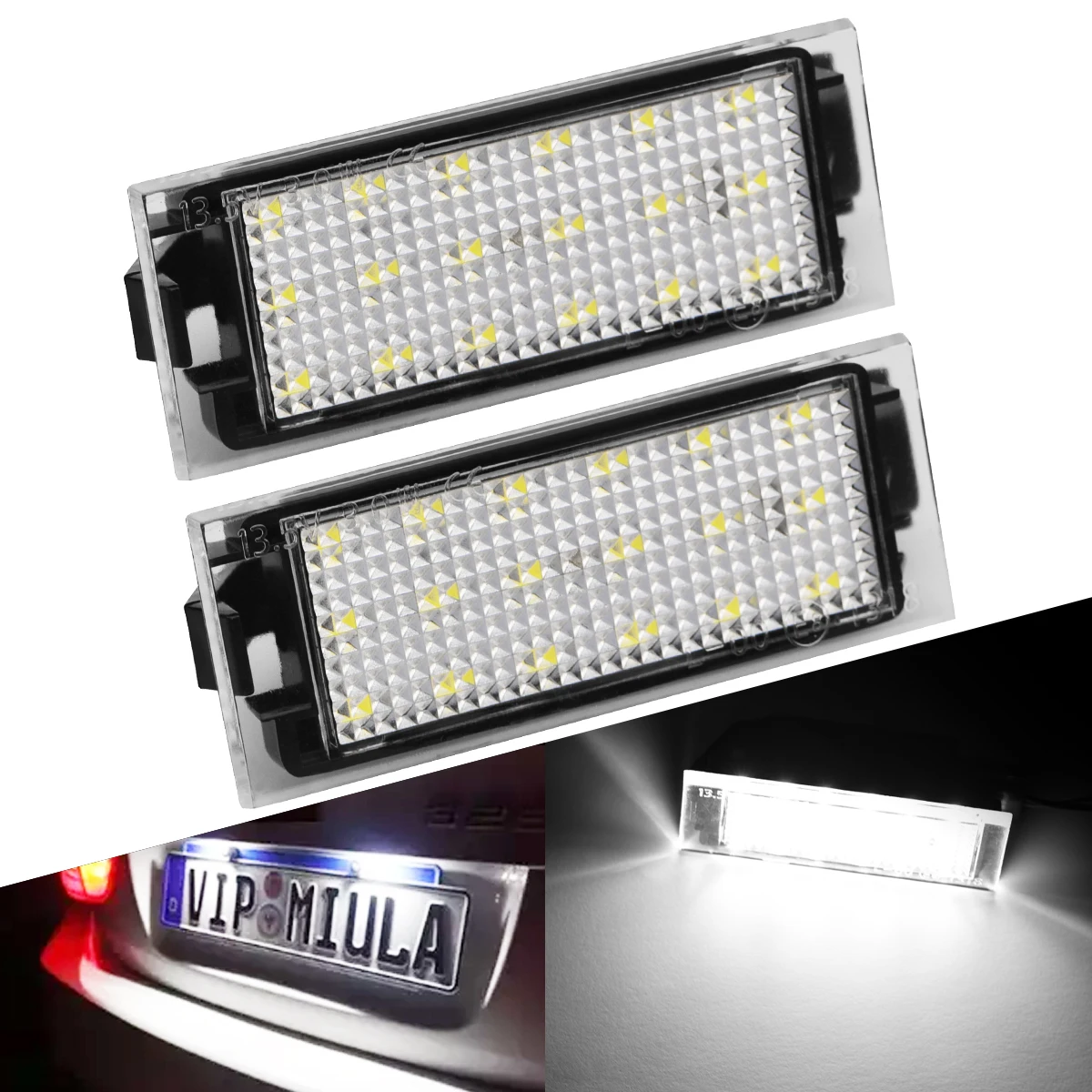 AUXITO 2Pcs Car License Plate Light LED Number Lamp Bulb CANBUS No Error For Renault Clio lll IV Espace Megane Laguna Masterll