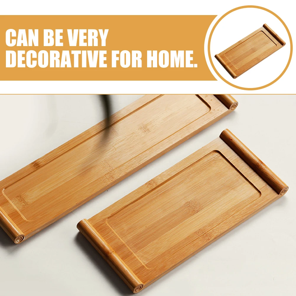 

Bamboo Tea Tray 27x13cm Home Use Table Japanese Style Mini Rectangular Teaware Set Snack Dish Bread Eating