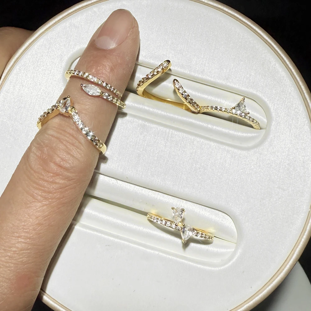 Minimalist Stacking Ring Eternity Bands for Women Trend Pave Cubic Zircon Gold Color Dainty Cz Finger Accessories Female Jewelry