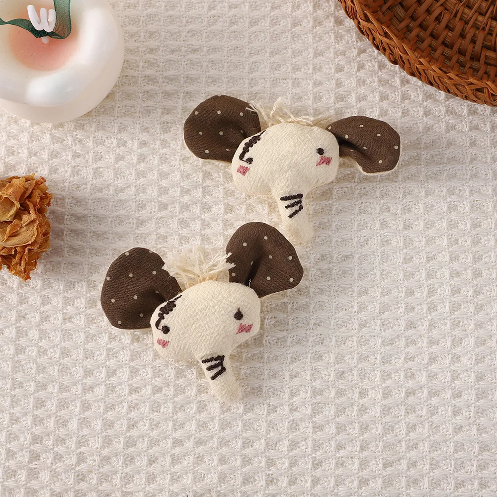 Brooch Pin Cute Cartoon Cloth Elephant Cotton Filled Polka Dot Doll Craft Material for Kids Bag Clothes Hair Decoration