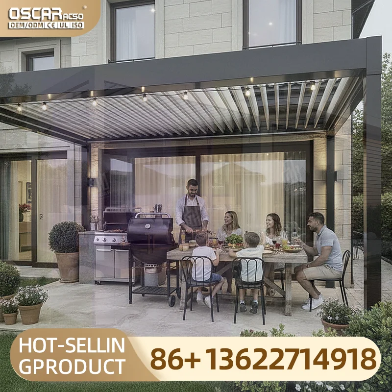 Heavy Duty Outdoor Aluminum Pergola with Adjustable Roof Customizable Quick install for Backyard Patio Garden pergola
