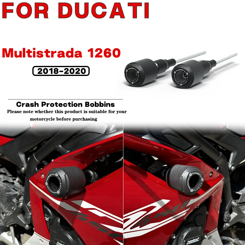 

For DUCATI Multistrada 1260 2018-2020 Motorcycle Frame Crash Protection Sliders Falling Protector Kit Engine Protect Bobbins