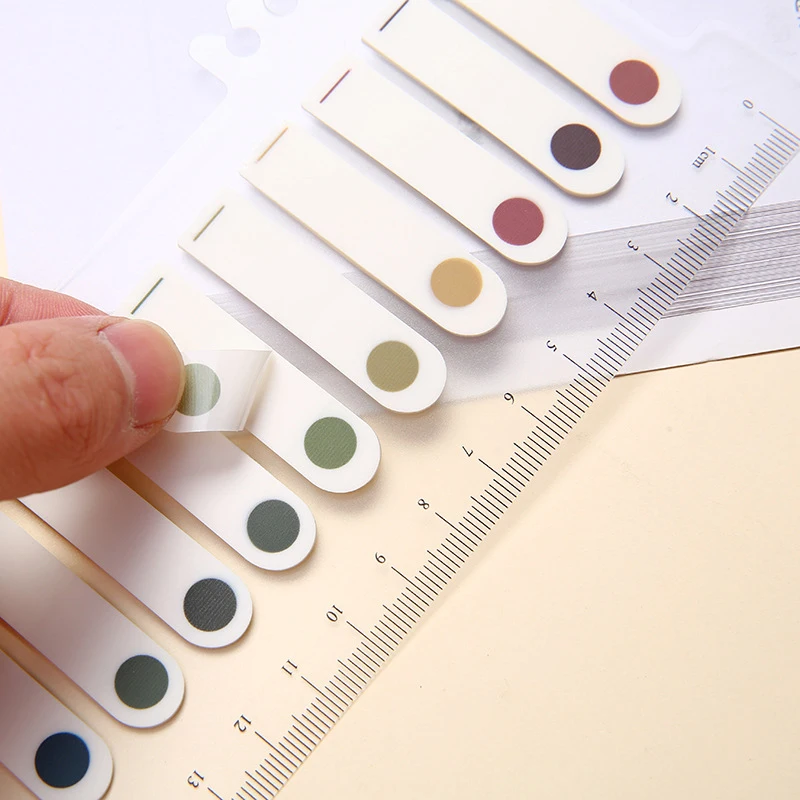 Colorful Transparent Index Stickers High Color Morandi Key Marker Sticky Notes Student Office School Stationery Supplies