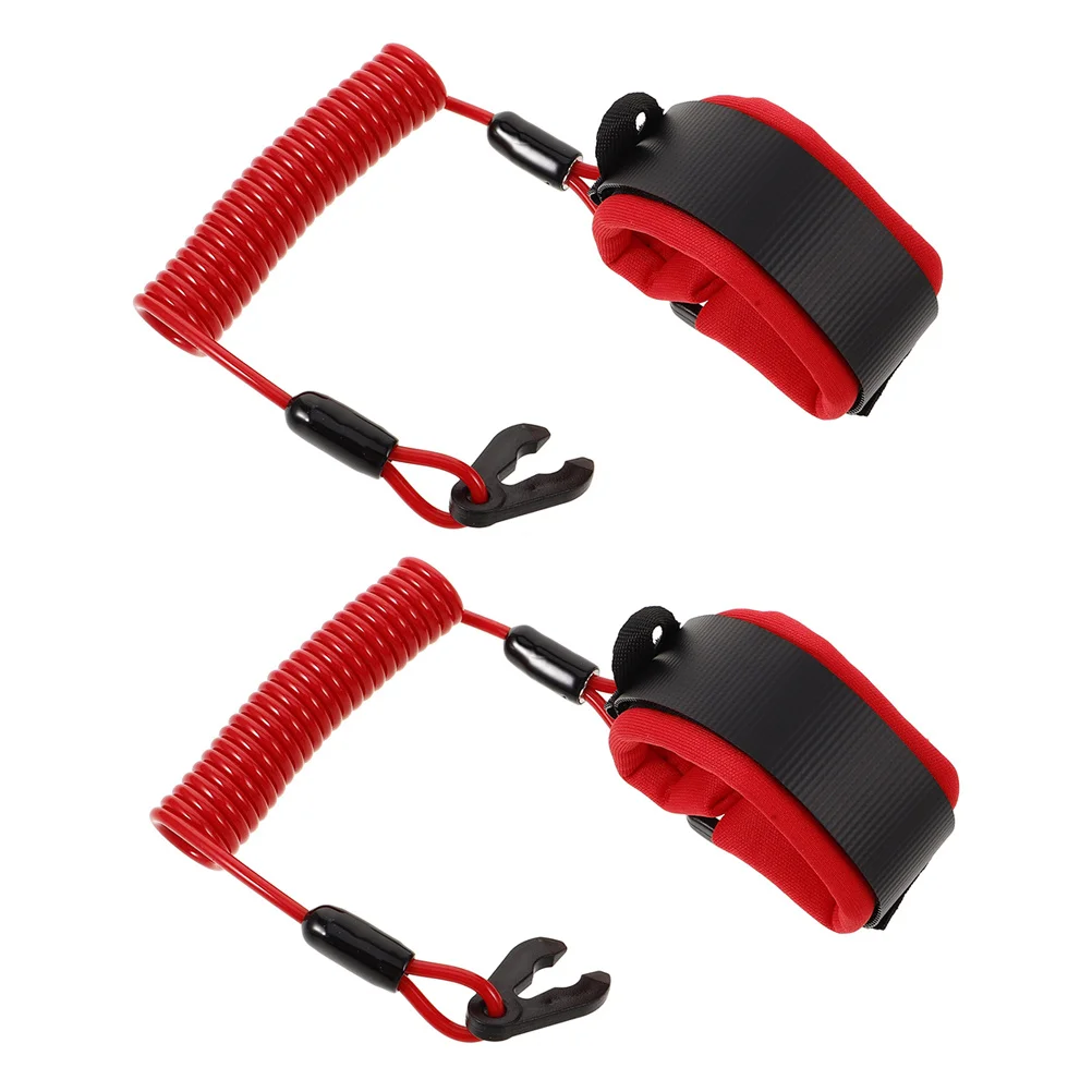 

2pcs Boat Engine Lanyard Emergency Stop Tether Cord Motor Safety Leash For Boating Watercraft Resistant